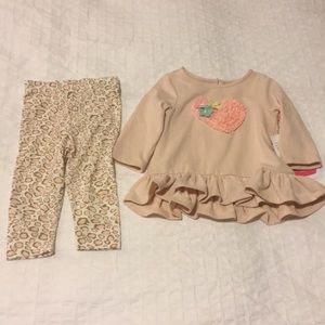 2 pc set blouse and legging 12mos girl